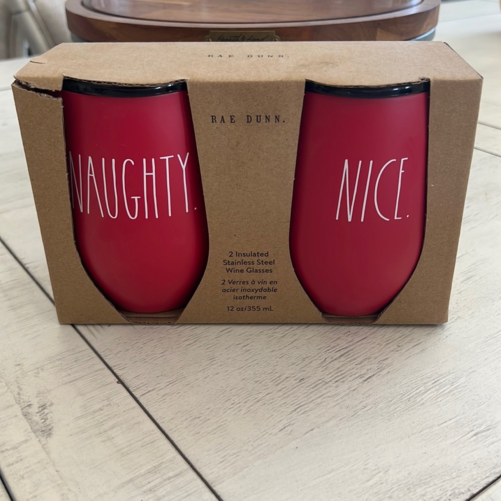 Rae Dunn stainless steel wine glasses